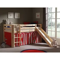 lit enfant alize avec toboggan 90x200 cm pin naturel tente circus
